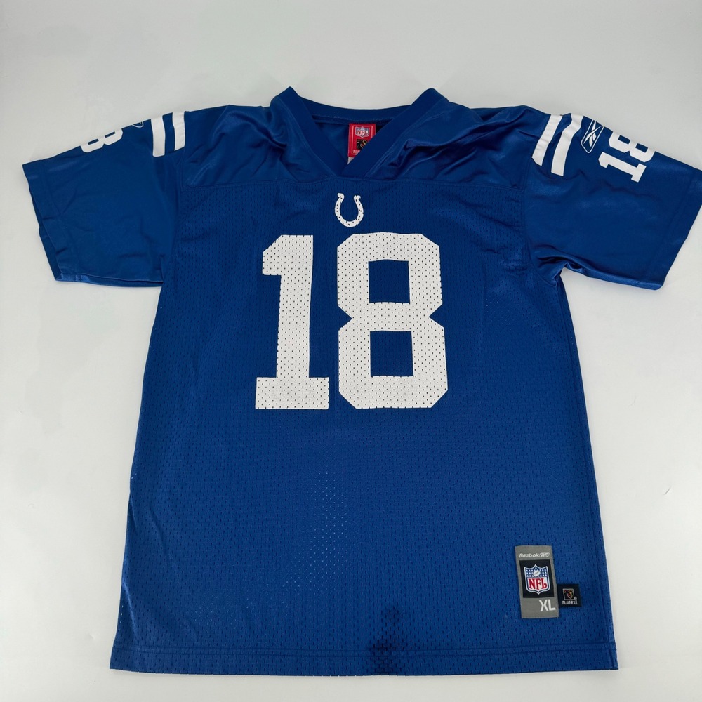 Reebok NFL Peyton Manning Indianapolis Colts Jersey Youth XL 18-20 Blue Mesh